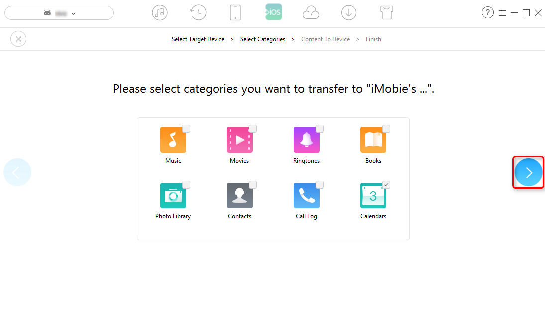 How to Transfer Calendar from Android to iPhone 8 (Plus)/X – Step 3