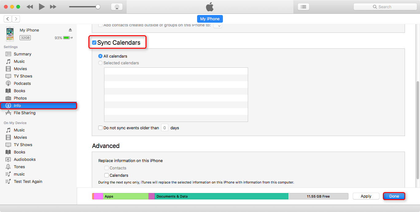 How to Sync Calendar from iPhone to Mac with iTunes