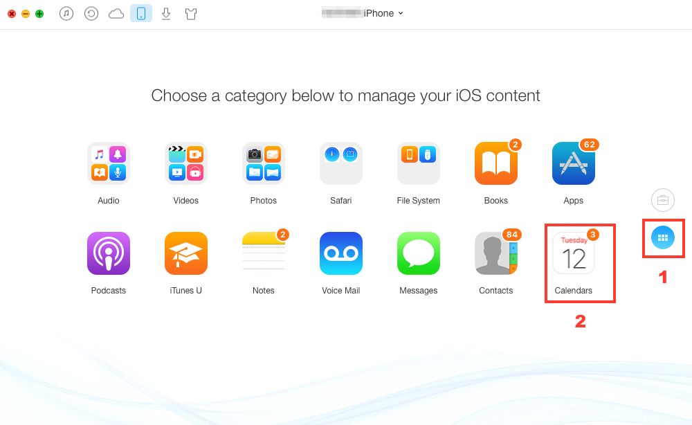 How to Transfer Calendars to iCloud with AnyTrans - Step 2