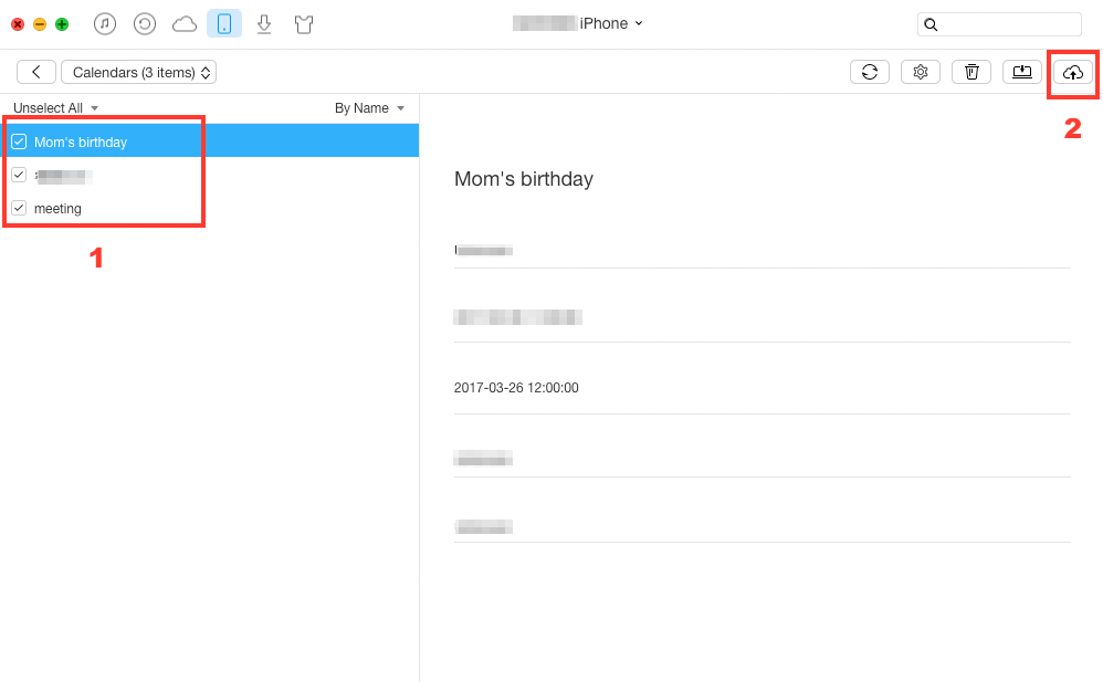 How to Transfer Calendars to iCloud with AnyTrans - Step 3