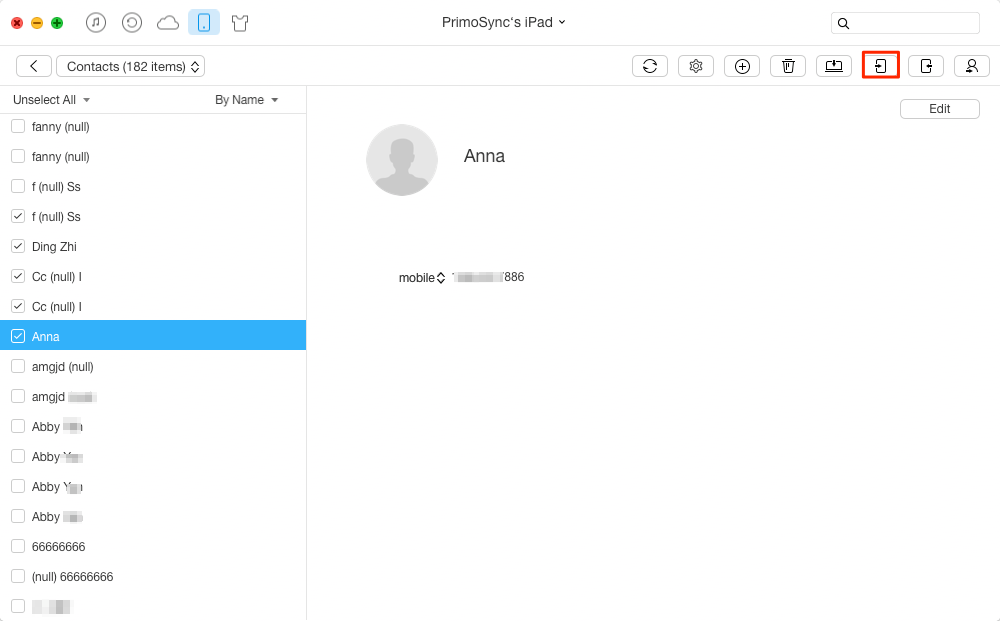 Transfer Contacts from iPad to iPad with AnyTrans – Step 2