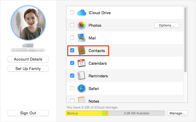 Import Contacts from iPhone X/iPhone 8 (Plus) to Mac with iCloud