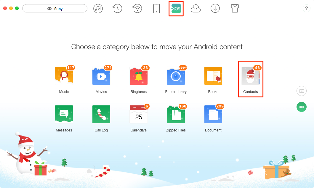 How to Transfer Contacts from Sony Xperia to iPhone - Step 1