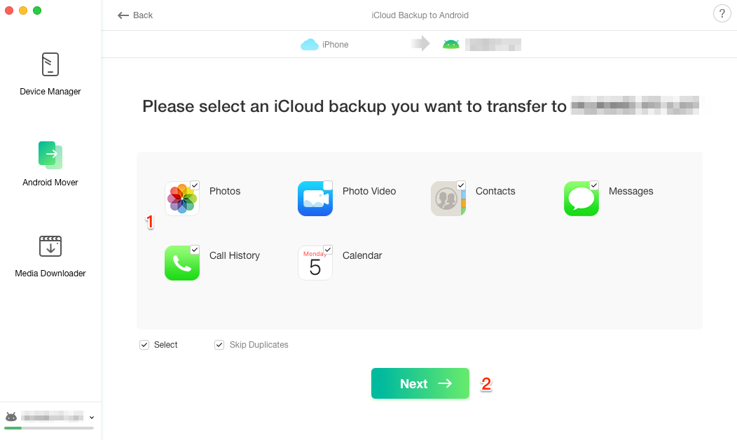 Transfer Data from iCloud to Samsung