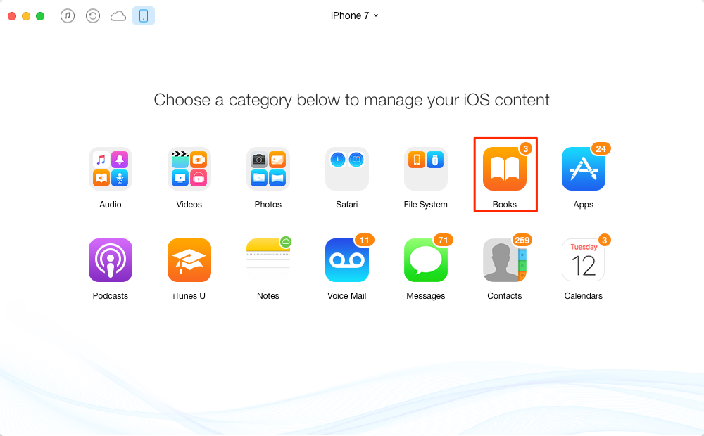Transfer Files from iPhone 7 to Computer Selectively with AnyTrans