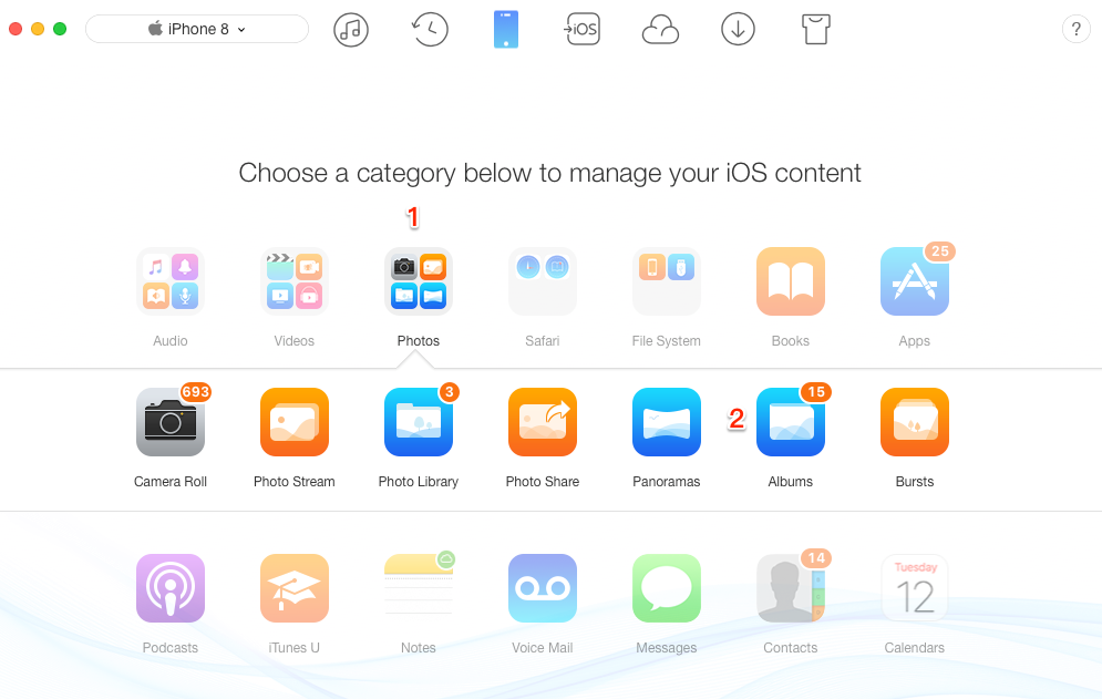How to Transfer Files from iPhone X/8 (Plus) to Computer Selectively – Step 2