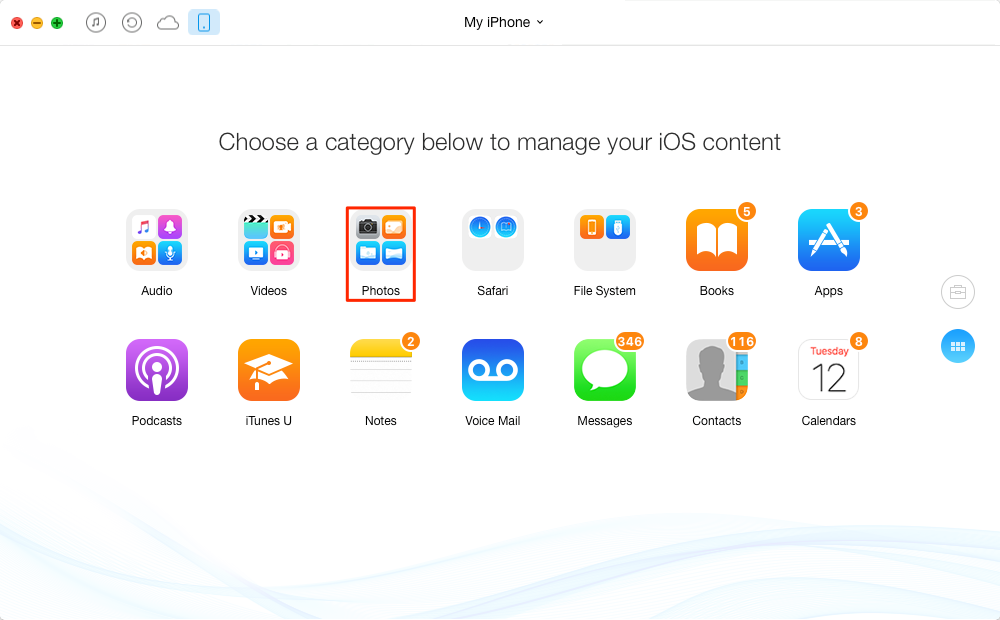 How to Transfer Specific Files from iPhone/iPad to Flash Drive – Step 1