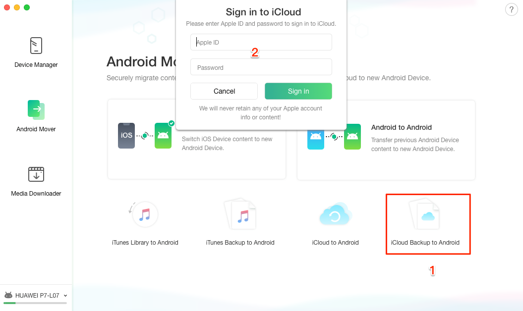 can you download icloud on android