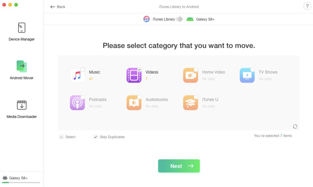 Select the Category You Want to Move