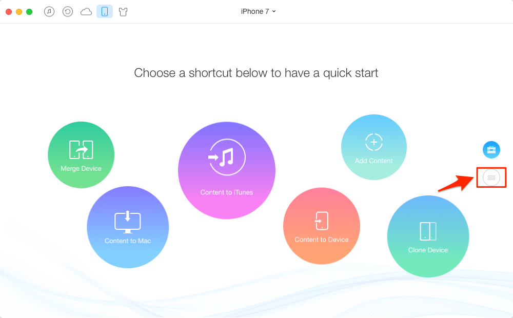 Transfer Messages from iPhone 7/7 Plus to Computer – Step 1