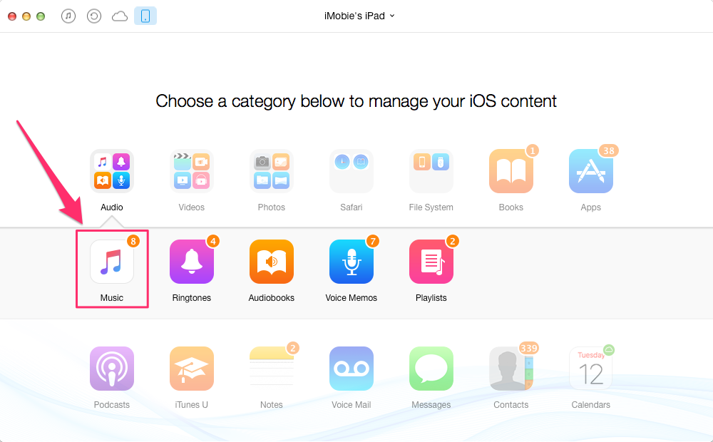 How to Transfer Music from iPad to Laptop – Step 2