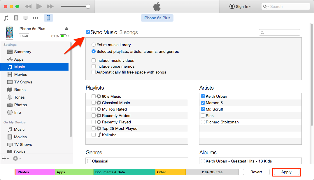 Transfer Music from Laptop to iPhone with iTunes