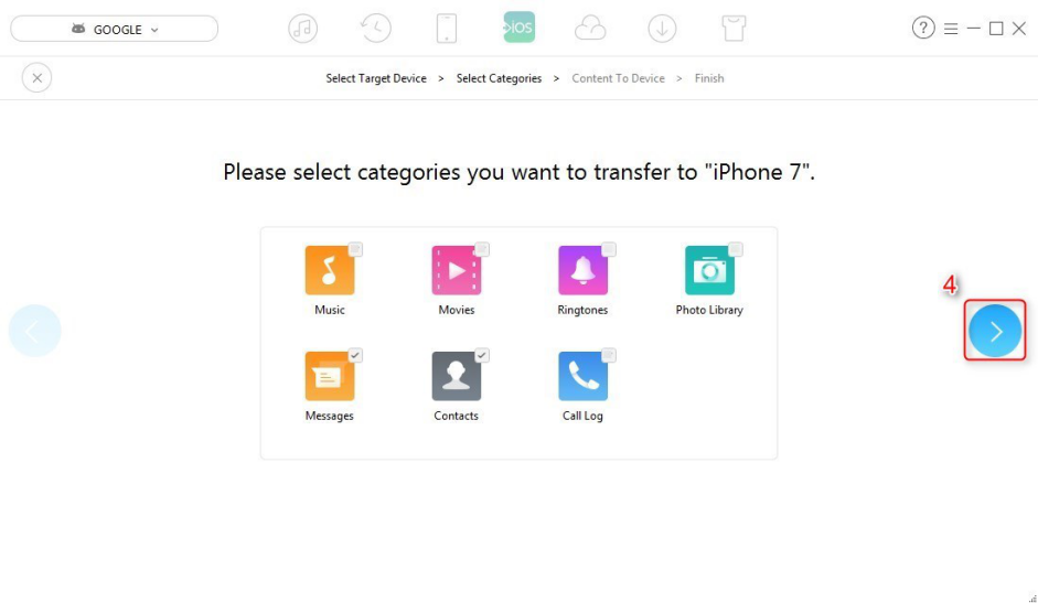 How to Transfer Videos from Android to iPhone - Step 2
