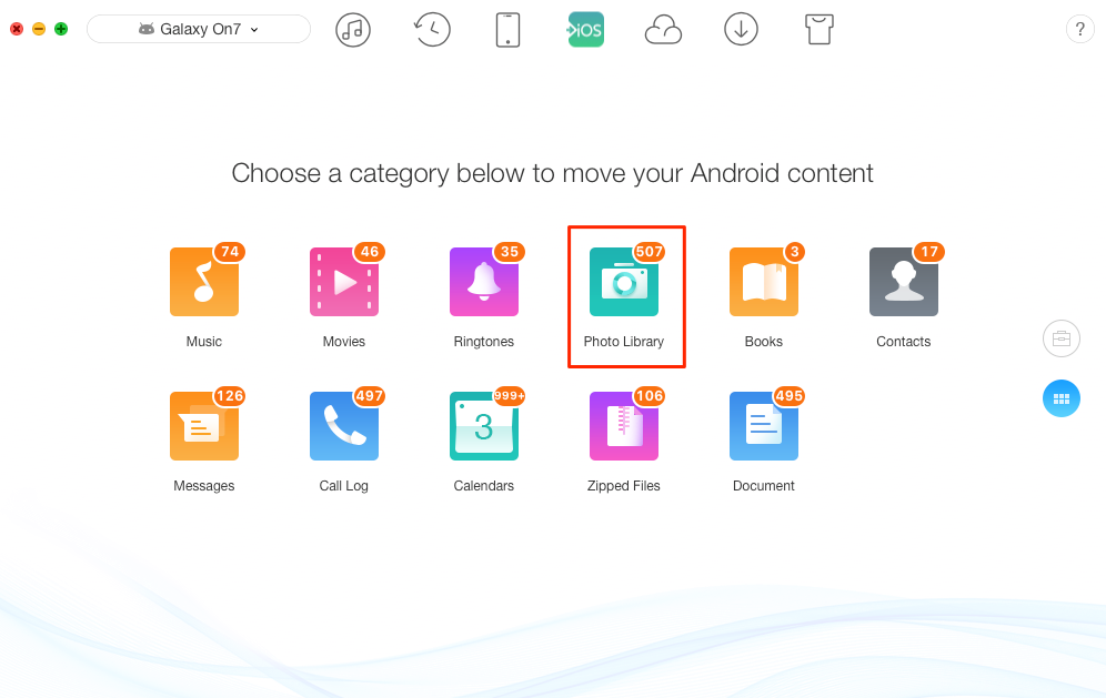 How to Transfer Photos from Android to iPhone X/iPhone 8 (Plus) – Step 2