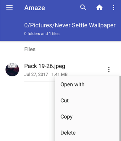 Copy photos to SD card with Amaze File Manager