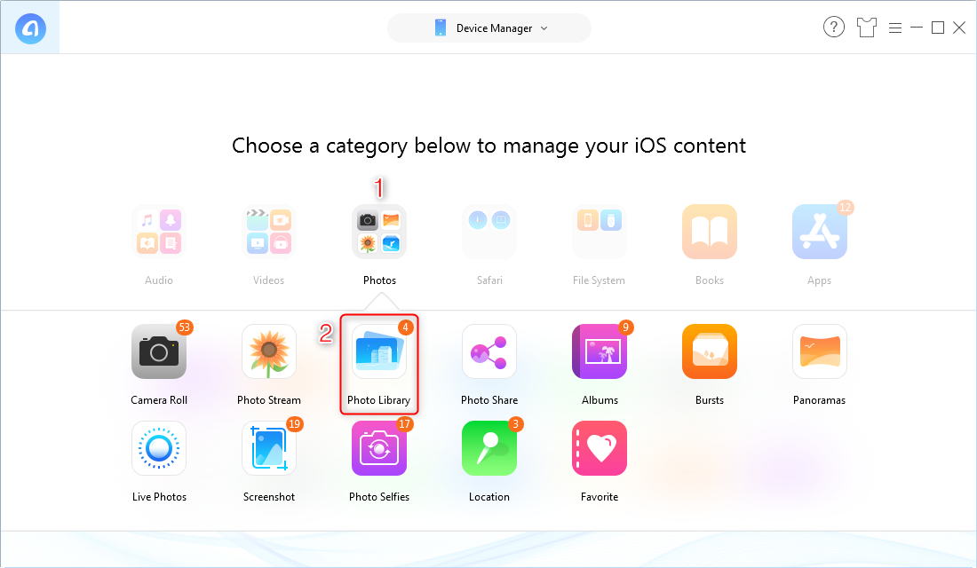 How to Transfer Photos from Dell Laptop to iPhone with AnyTrans - Step 2