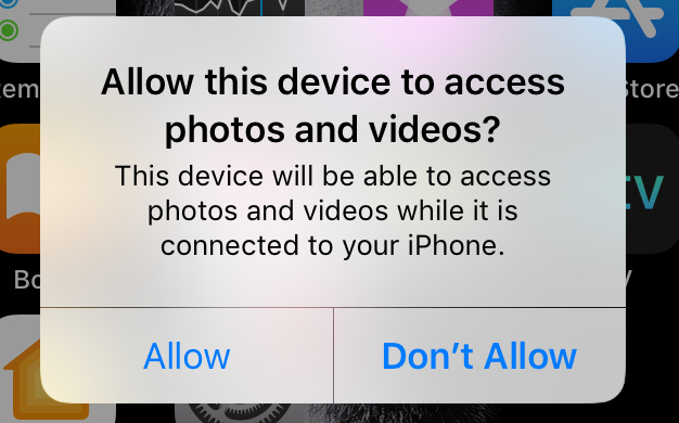Allow sharing photos with your PC