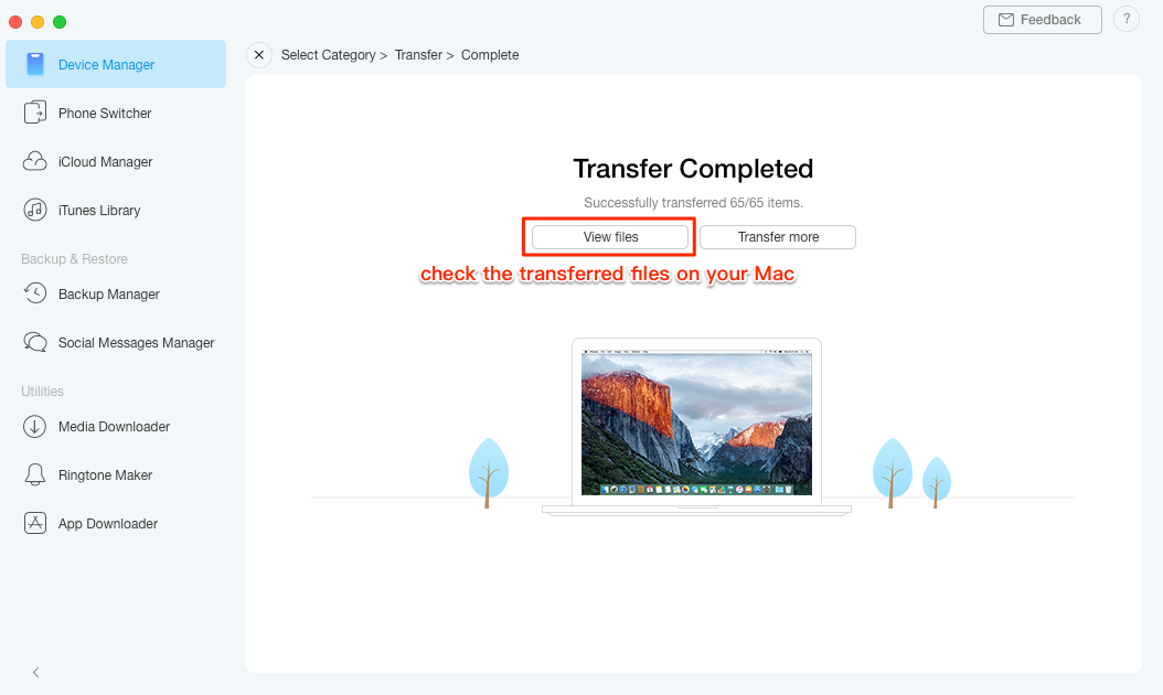 How to Export All Photos from iPhone to Mac with AnyTrans – Step 3
