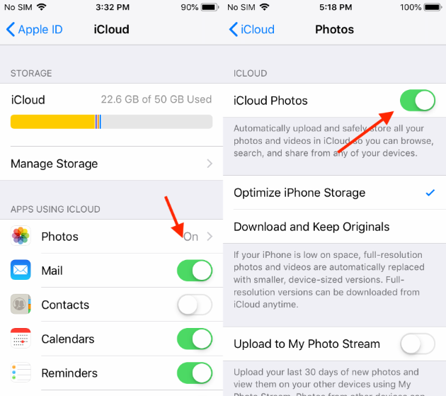 Sync Photos from iPhone to Mac via iCloud