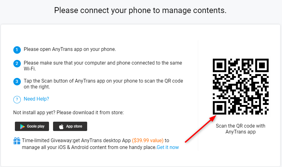 Transfer Photos from iPhone to SD Card Wirelessly - Step 1