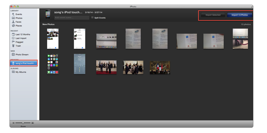 Get Photos from iPod to Mac with iPhoto