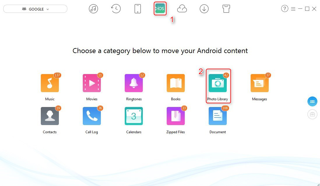 How to Transfer Photos from Sony Xperia to iPhone - Step 1