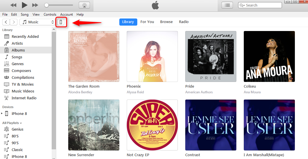 How to Transfer Playlists from iTunes to iPhone 8 (Plus)/X - Step 1