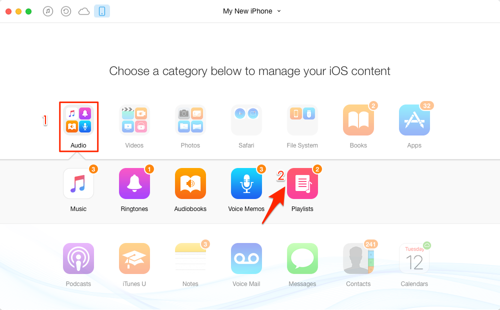 Transfer Playlists from iPhone 7 (Plus) to iTunes with AnyTrans