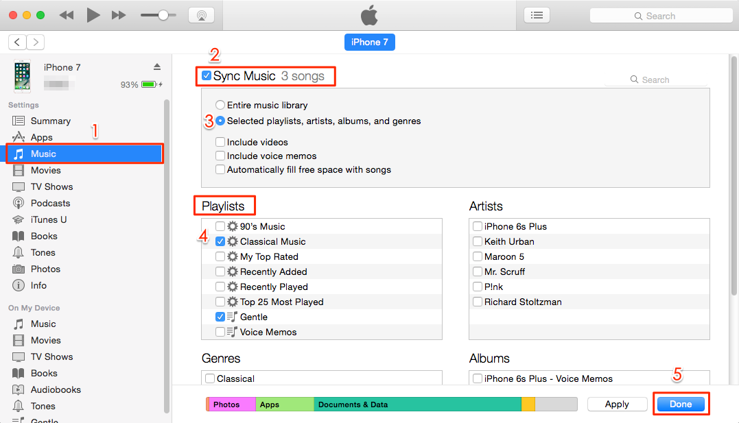 How to Transfer Playlists from iTunes to iPhone 7 with iTunes