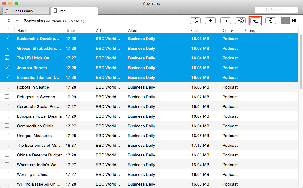 How to Transfer Podcasts from iPad to Computer – Step 2
