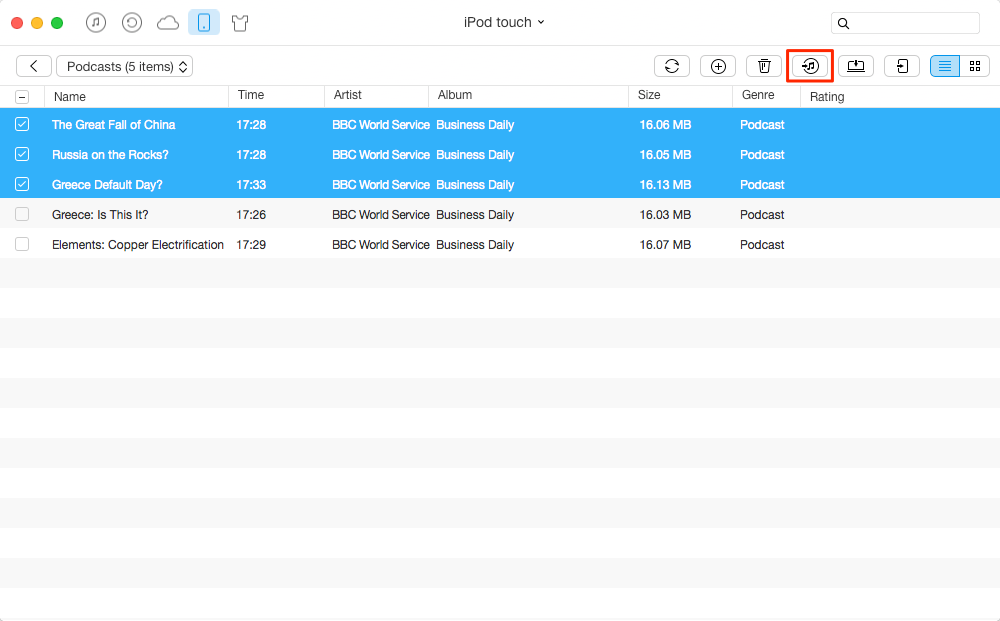 How to Transfer Podcasts from iPod to iTunes – Step 2