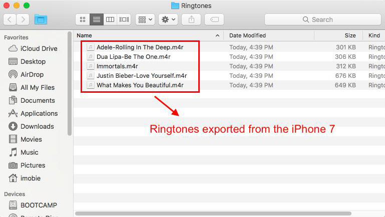 Check Exported Ringtones on Computer