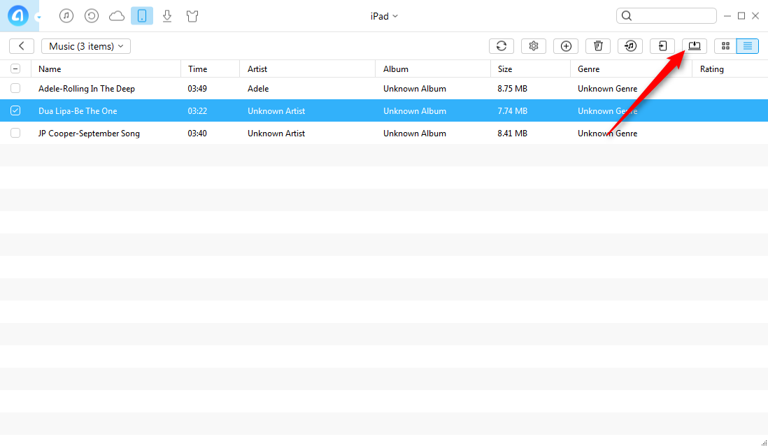 How to Get Music from iPad to Computer with AnyTrans - Step 3
