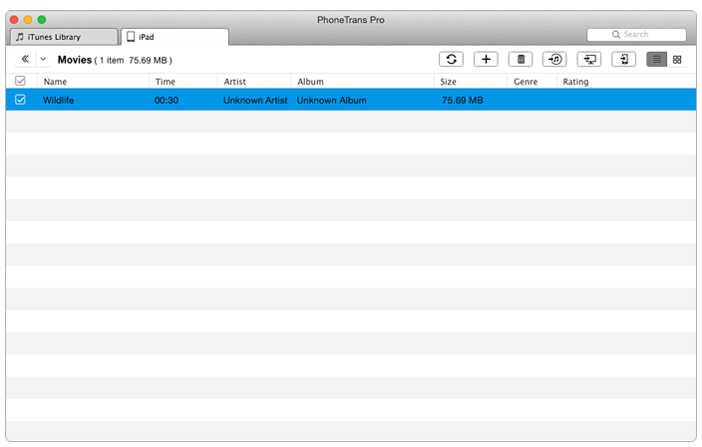 How to Transfer Movies from iPad to Computer with PhoneTrans Pro – Step 3