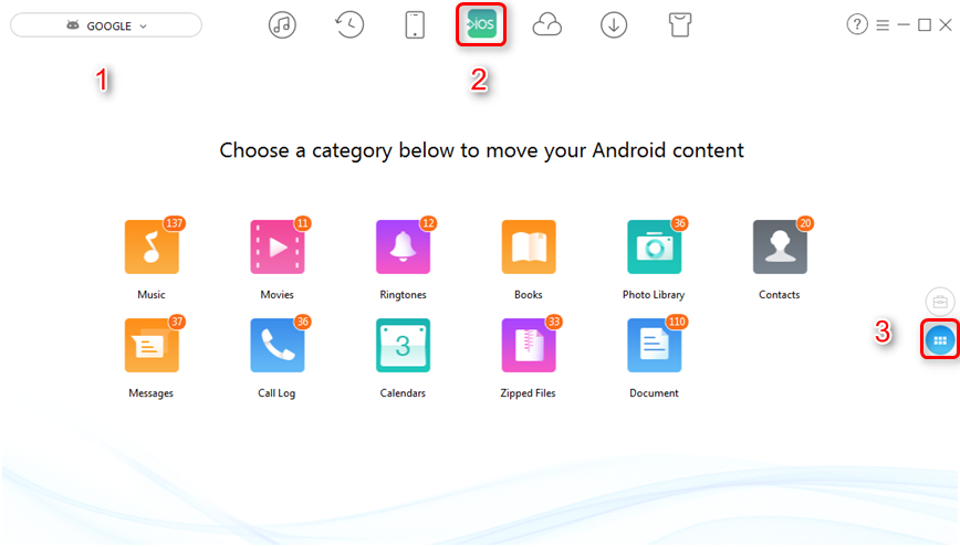 How to Send Videos from Android to iPad in 1 Click - Step 2