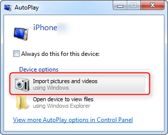Transfer Videos from iPhone to PC with AutoPlay