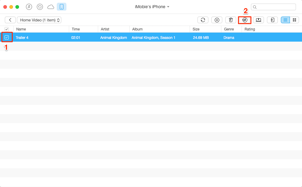 Transfer Videos from iPhone to iTunes with AnyTrans – Step3