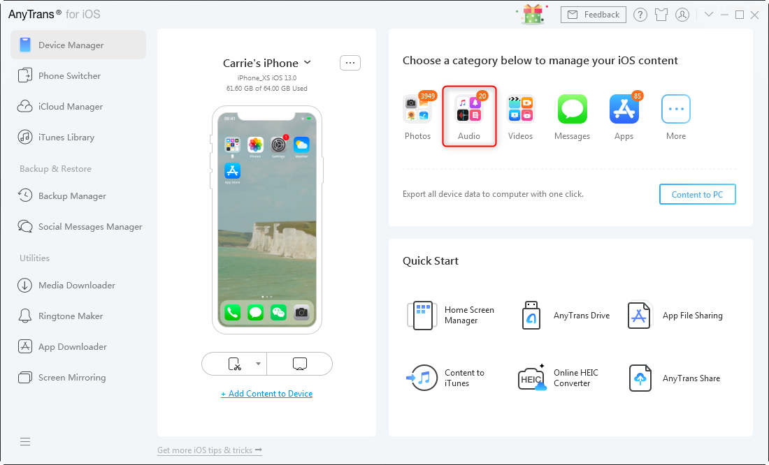 How to Transfer Voice Memos from iPhone to iPhone - Step 1