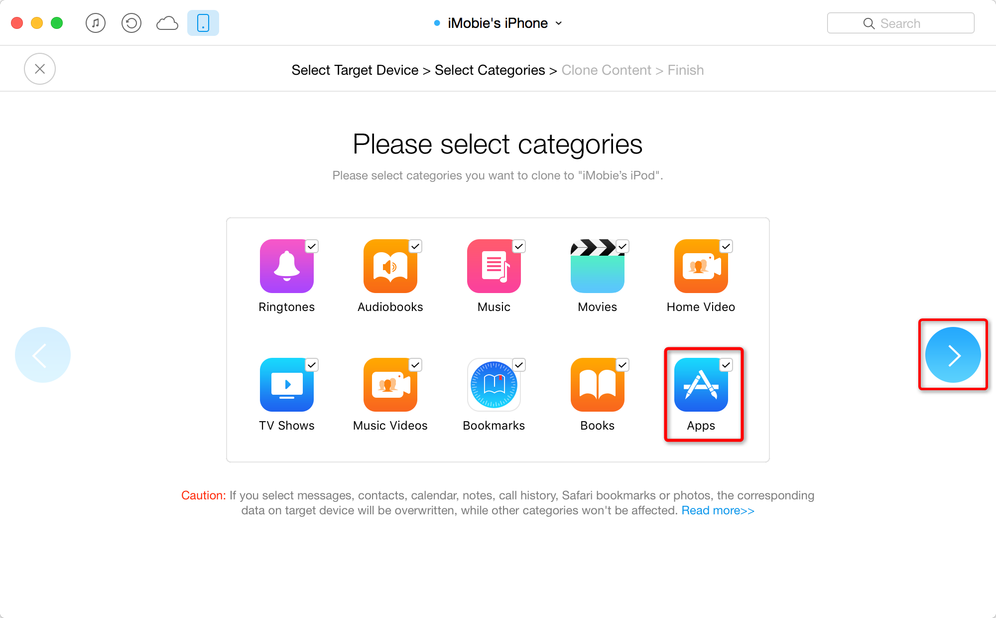 How to Transfer App Data from Old iPhone to New iPhone - Step 4