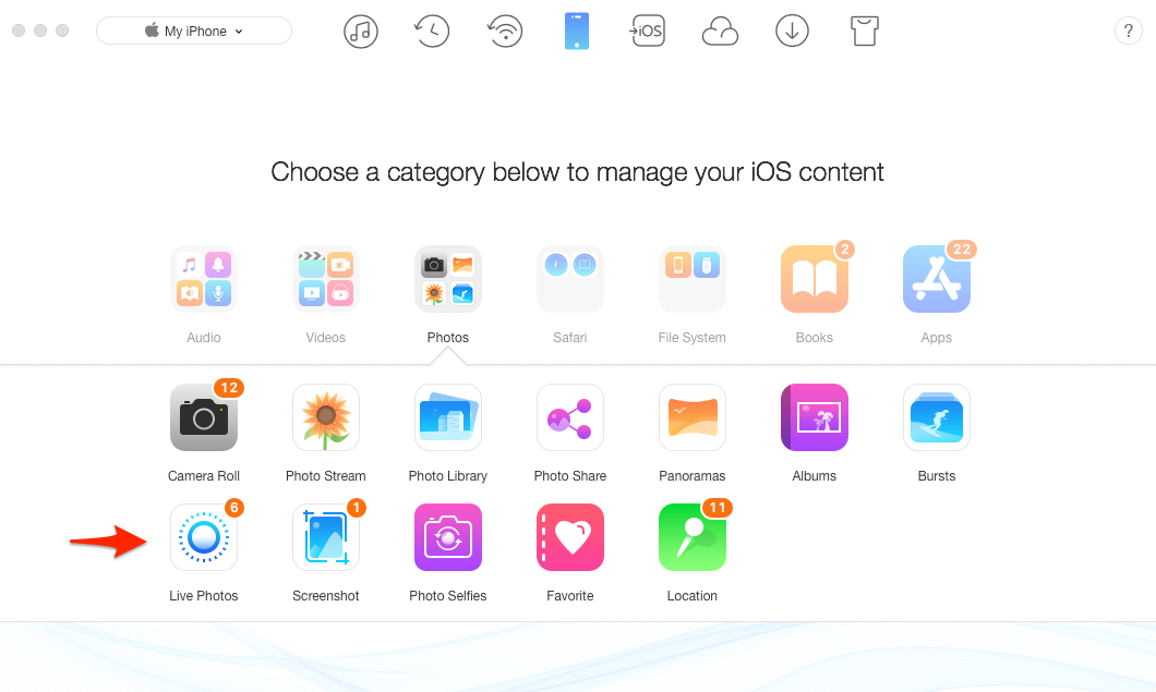 Turn Live Photo into GIF in iOS 10/11 – Step 2