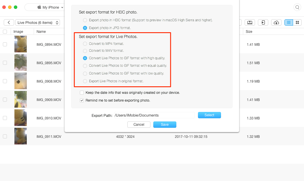 How to Turn Live Photos into GIFs on iPhone 7/8/X/6s/SE – Step 3