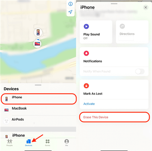 Turn off Find My iPhone from Another Device
