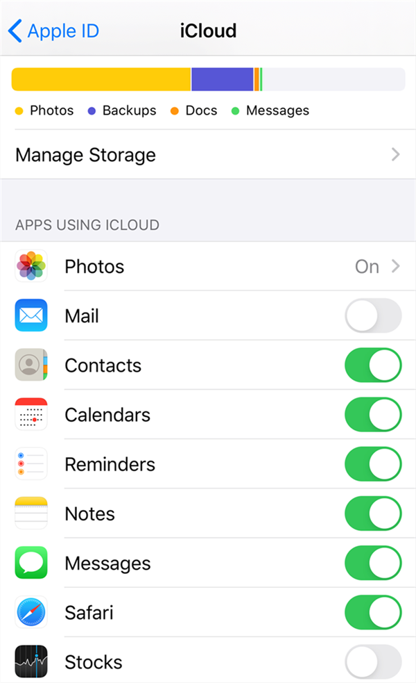 Turn Off iCloud features