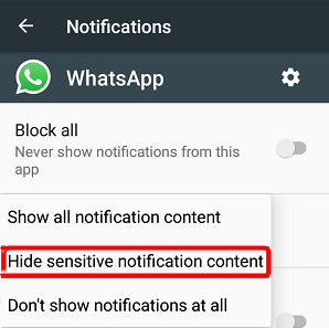 Turn off WhatsApp Message Preview