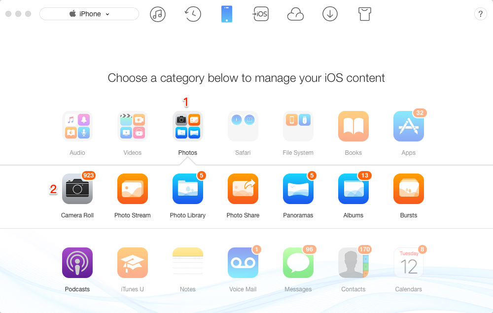 How to Transfer Data from iPhone to iPhone/iPad/Mac – Step 2