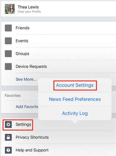 Click Account Settings