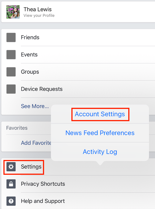 How to Unblock Someone on Facebook on Device - Step 2