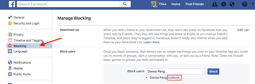 How to Unblock Someone on Facebook on Computer - Step 3