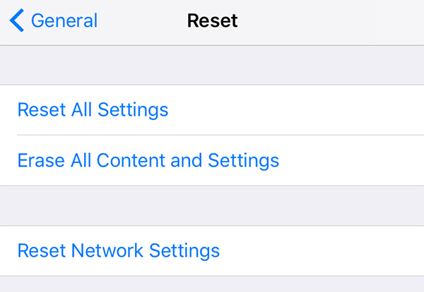 Reset the iPhone to the factory settings