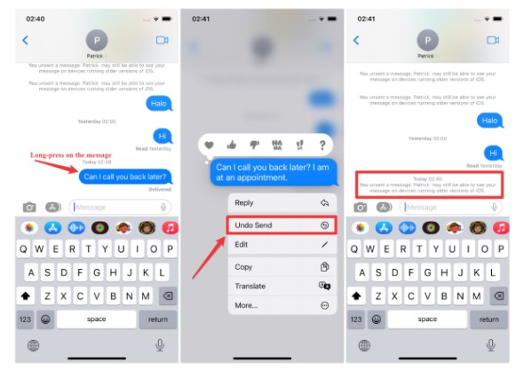 How to Unsend an imessage on iPhone